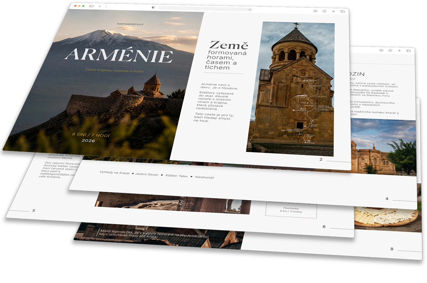 Ukázka magazínové PDF prezentace zájezdu Arménie